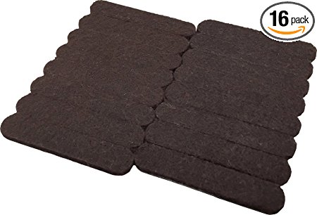 Shepherd Hardware 9865 1/2-Inch x 2-5/8-Inch Heavy Duty Self-Adhesive Felt Furniture Strips, 16-Pack, Brown