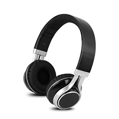 YHhao Over-Ear Headphone, Foldable Headphone with Microphone Mic and Volume Control for iPhone, iPad, iPod, Android Smartphones, PC, Laptop, Mac, Tablet, Over-Ear Headset for Music (Black)