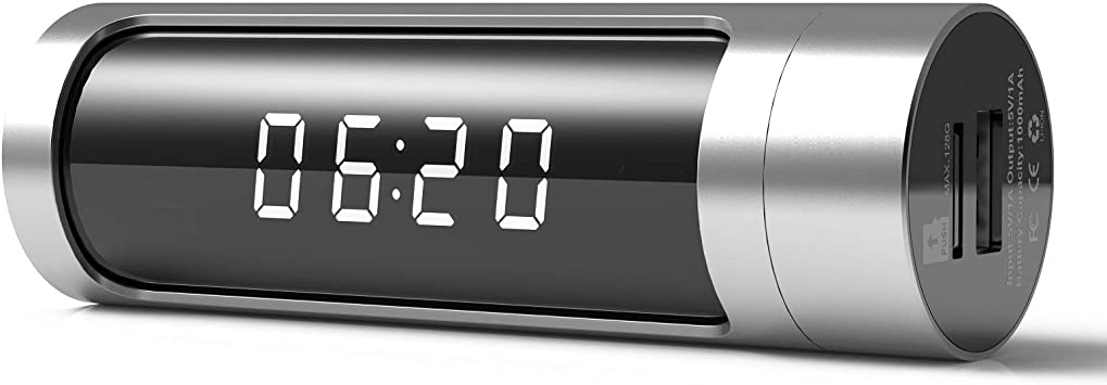 Mini Camera, WiFi Camera Clock 1080P HD Wireless Small Nanny Cam for Home Security Monitor Video Recorder 150 Angle Night Vision Motion Detection Real-time Remote Monitoring Power Bank(New Version)