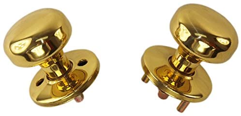 Maxtech 10332 Polished Brass US3 Interior Exterior Knob Rose Kit for Thru Bolted Ornamental Iron Gate Door Mortise Lock Sets (Compatible with Marks 22AC)