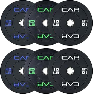 CAP Barbell 2-Inch Olympic Bumper Plate Weight Set | 100-370 lbs | Multiple Options