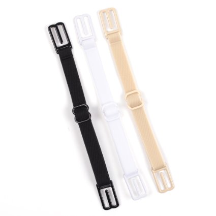 KLOUD Cityreg 3 Pcs Non-slip Womens Elastic Bra Strap Holder BlackWhiteSkin Color