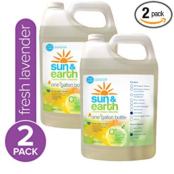 Sun & Earth Liquid Dish Soap, 128 fl oz, Pack of 2, Lavender Scent