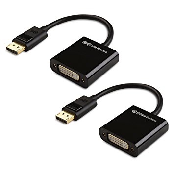 Cable Matters 2-Pack, Gold Plated DisplayPort to DVI Male to Female Adapter