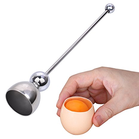 Prokitchen Eggshell Topper Cutter Remover Stainless Steel Egg Shell Cracker Opener Separator for Removing Raw,Soft or Hard Boiled Eggs