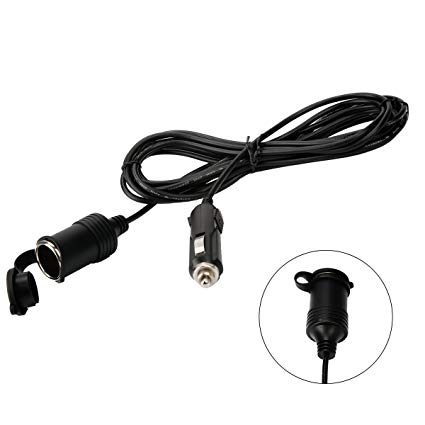 WOWLED 3M Car Cigarette Lighter Socket Extension Cord Power Cable Lead Fused Plug