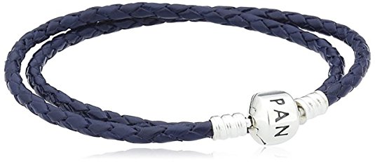 Pandora Double Dark Blue Leather Bracelet 590705cdb-d1