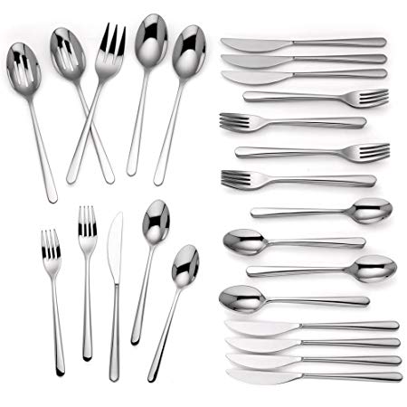 Kate Spade New York Watts Street 45-Piece Flatware Set, 18/10 Stainless Steel