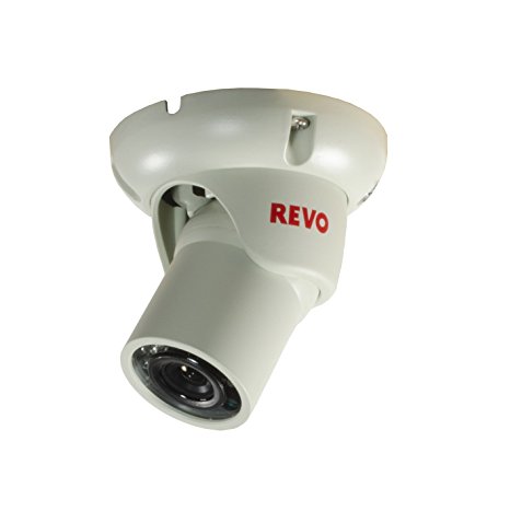 REVO America RCTS30-4 1200 TVL Indoor/Outdoor Mini Turret Surveillance Camera with 100-Feet Night Vision (White)