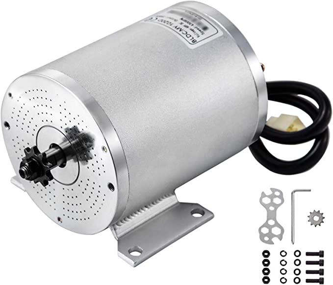 BestEquip 2000W 48V Electric Brushless DC Motor 4300RPM 42A Brushless Motor with Mounting Bracket for Go Karts E-Bike Electric Throttle Motorcycle Scooter and More