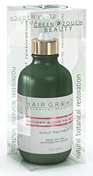 Hair Growth Botanical Scalp Treatment. Lab Formulated Anti-DHT and Alopecia Prevention. Organic Hair Oil Cayenne Saw Palmetto Capsaicin Extra 4 Oz