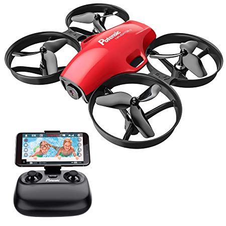 Potensic A30W FPV Drone, Mini RC Nano Quadcopter with Camera, Auto Hovering, Route Setting, Gravity Induction Mode and 500mAh Detachable Battery-red