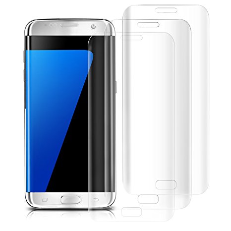 Atill 3 Pack Samsung Galaxy S7 Edge Screen Protector, Tempered Glass Screen Protector with Full Coverage, 9H Hardness, HD Clear, Transparent…