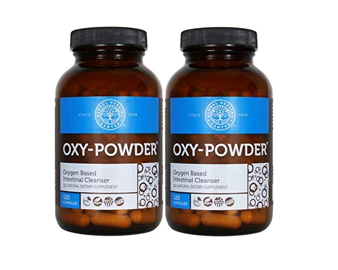 Global Healing Center Oxy-Powder Colon Cleanse Detox - Oxygen Based Safe & Natural Intestinal Cleanser - Relief from Occasional Constipation (120 Capsules) 2 Pack