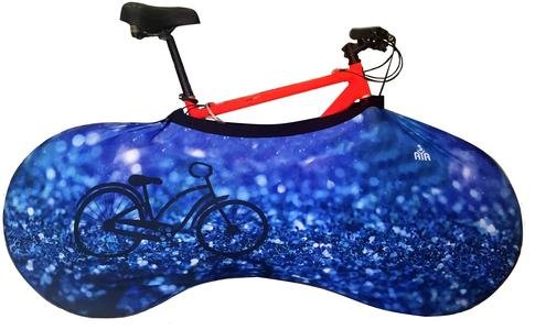 YISAMA Bicycle Indoor Storage Cover, Dirt-Free and Decorative, Blue Motive