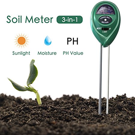 Soil pH Meter, Acetek 3-in-one Soil Test Moisture, Sunlight, pH Meter, Gardening Tools for Garden, Plant, Lawn, Herbs, Flowers, Trees, Indoor&Outdoor, No Battery Needed