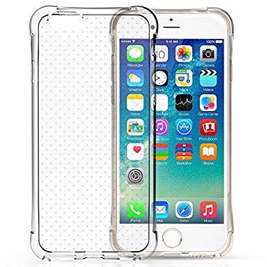 Yousave Accessories iPhone 6S Case Bumper Shock Absorbing Corners Ultra Protection – Clear [Includes A Screen Protector And Soft Micro Fibre Polishing Cloth]