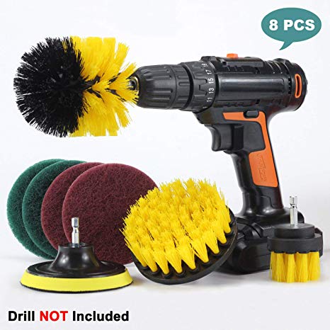 Cooptop 8 Piece Drill Brush Attachment Set Cleaning Kit