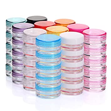 Goiio 5 Gram/ 5ML Plastic Pot Jars, Cosmetic Containers, Samples Container(11 colors, 55 Pcs)