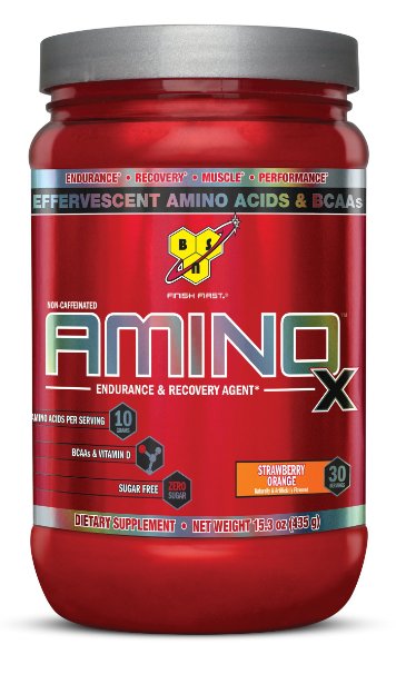 BSN Amino X Post Workout Powder, Strawberry Orange, 15.3 Ounce