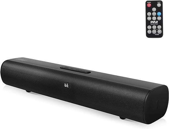 Pyle 2-Channel Tabletop Soundbar Digital Speaker System - Digital Amplifier with DSP Streaming Tabletop Stand Mount TV Digital System with AUX/Optical In/USB In/HDMI (ARC), LED Display