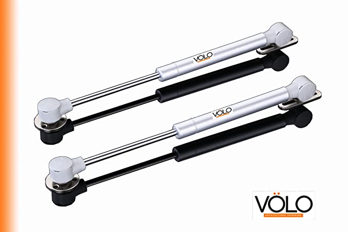 VOLO 100 N Hydraulics Gas Spring Stay STRUT Pneumatic Lift Support Cabinet Hinges Support, Capacity 10 KGS (Pack of 2 PCS) Size 10 INCHES,Material:Iron, Color:Silver
