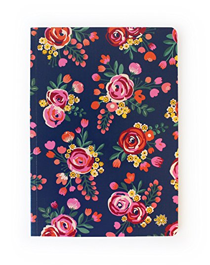 bloom daily planners Fashion Journal Blank Lined Composition Notebook 7" x 10" - Vintage Floral