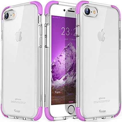 Yesgo K127-pink iPhone 7 Case, Clear Rugged, Drop Protection Scratch Resistant Protective Cover For Apple IPhone 7/7s -Pink Mauve