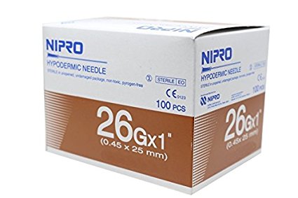 NIPRO HYPODERMIC Dispensing NEEDLE 26ga x 1"(0.45 x 25 mm) 100 pieces