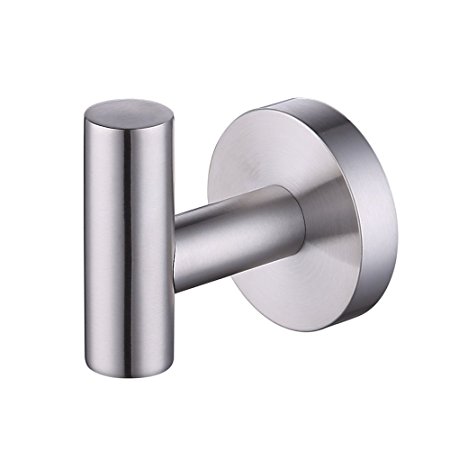 KES A2164-2 Bathroom Lavatory Wall Mount Single Coat and Robe Hook, Brushed SUS304 Stainless Steel