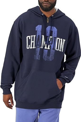 Champion Men's Hoodie, Powerblend, Fleece Pullover, Comfortable Graphic Sweatshirt for Men