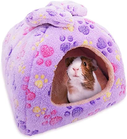 HOMEYA Small Animal Pet Bed, Sleeping House Habitat Nest for Guinea Pig Hamster Hedgehog Rat Chinchilla Hideout Bedding Snuggle Sack Cuddle Cup Cage Accessories with Removable Washable Mat-XL Size
