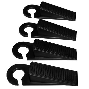 Premium Door Stopper | Door Wedge | Pack of 4 | Black Rubber Non Skid | Good for All Floor Surfaces ...