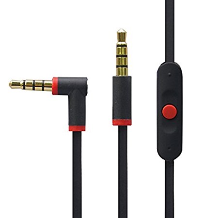 LingAo New 2.0 Version Replacement Beats Audio Cable with Inline Remote / Microphone for Beats Studio 2.0 Solo Compatible to Apple iPhone (Black)