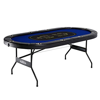 Barrington Texas Holdem Poker Table for 10 Players with Padded Rails and Cup Holders - No Assembly Required