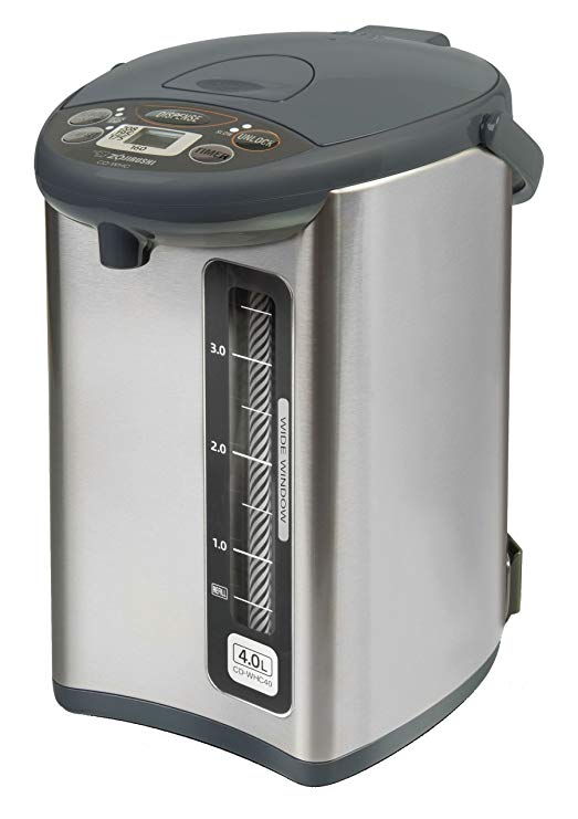 Zojirushi CD-WHC40XH Micom Water Boiler and Warmer, 135 oz, Stainless Gray