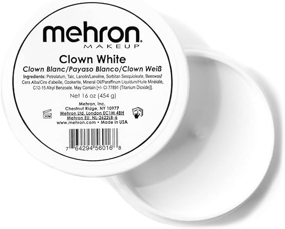 Mehron Makeup Clown White Professional Makeup (16 oz)