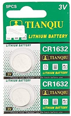 Tianqiu CR1632 3V Lithium Coin Cell Batteries (2 Batteries)