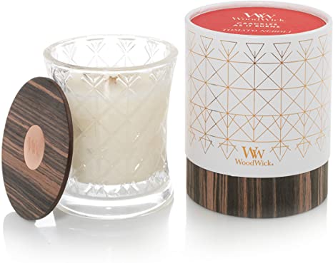 WoodWick Aura Tomato Neroli Scented Candle|Wood Candle Wick 9.7 oz. Glass Jar Candle