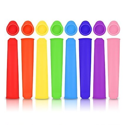 KitchCo Silicone Ice Pop/Popsicle Molds - Flexible & Durable for Mess-Free Freezing & Easy Cleanup (Set of 8)