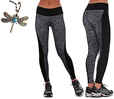 Gillberry Women Sports Trousers Athletic Gym Workout Fitness Yoga Leggings Pants (M, Gray)
