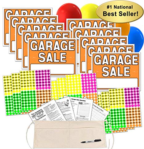 Garage Sale Sign Kit with Pricing Labels and Change Apron (A506G)