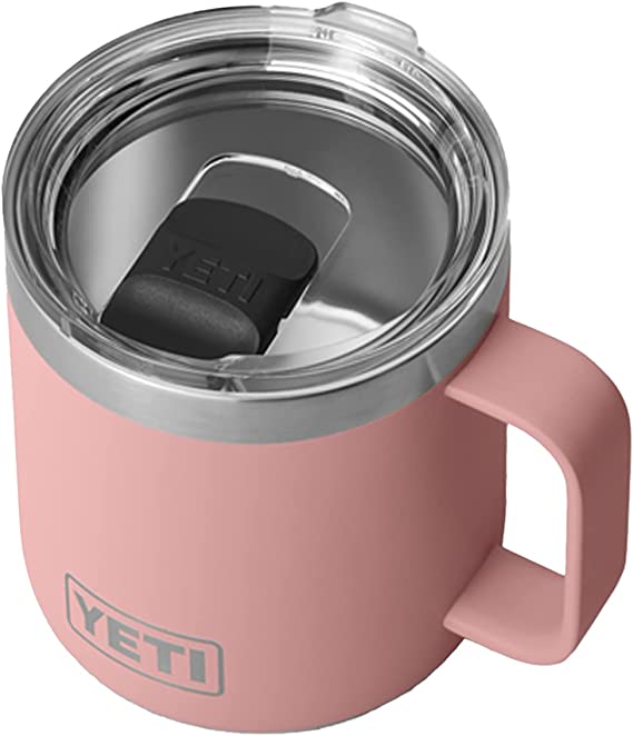 YETI Rambler 14 oz Mug, Vacuum Insulated, Stainless Steel with MagSlider Lid, Sandstone Pink