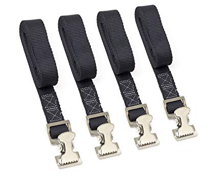 1" x 4ft PowerTye Made in USA Utility Lashing Strap, Black 4-Pack