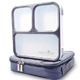 Nucucina Slim Bento Lunch Box Set - All-in-one Stylish Leakproof Food Container For Adults - Premium Square Design With Insulated Bag And Cutlery - Dishwasher Microwave Safe - Modern Take On A Classic