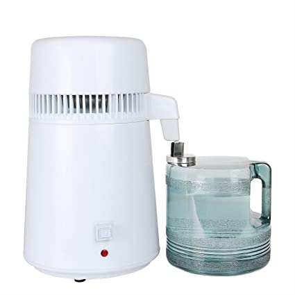 VEVOR Water Distiller 4L 750W Purifier Pure Water Distiller Filters Water Distillation Internal Stainless Steel with Collection Bottle.