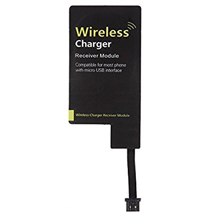 DiGiYes Universal QI Wireless Charging Receiver film for micro-USB of All Android (Micro USB interface in the left of bottom side, Wide side upwards, narrow side downwards)