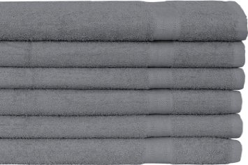 Utopia 100% Cotton Bath Towels Easy Care, Ringspun Cotton for Maximum Softness and Absorbency, 6-Pack - Grey (27" x 54")