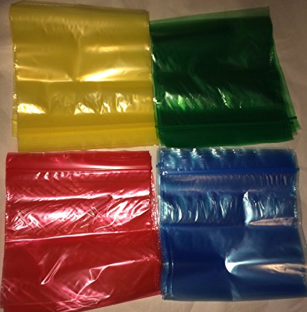 Colored Zipper Sandwich Bags Red Blue Yellow Green 80 Count