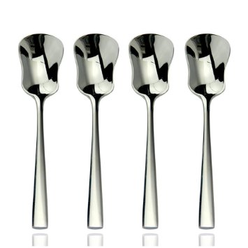 Spoon, Aoo 4 pieces 18/10 Stainless Steel Ice Cream Spoon [ Stainless Steel 304 ]